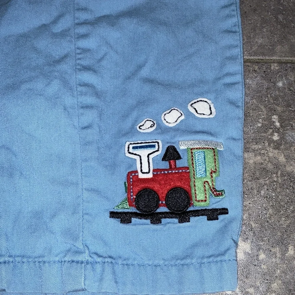 Vintage Baby Gap Overalls Train Blue Newborn 12-17 Lbs‎